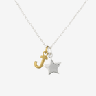 Sterling Silver and Gold Plated Initial and Charm Personalised Necklace - Gallop Guru