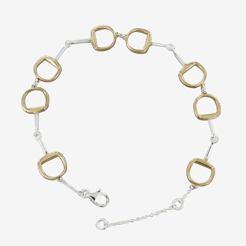 Sterling Silver and Gold-Plated Snaffle Bracelet - Gallop Guru