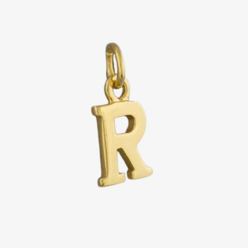 Sterling Silver and Gold Vermeil Plated Initial Letter Charm - Gallop Guru