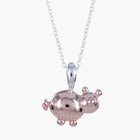 Sterling Silver and Rose Gold Plate Balloon Pig Necklace - Gallop Guru