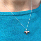 Sterling Silver and Rose Gold Plate Origami Design Horse Necklace - Gallop Guru