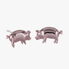 Sterling Silver and Rose Gold Plate Pig Stud Earrings - Gallop Guru