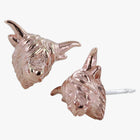 Sterling Silver and Rose Gold Plated Highland Cow Stud Earrings - Gallop Guru