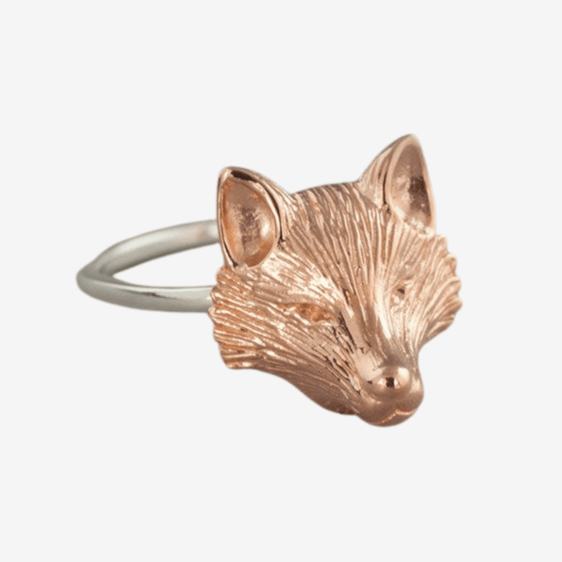 Sterling silver sales fox ring