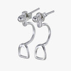 Sterling Silver Bead and Stirrup Cuff Stud Earrings