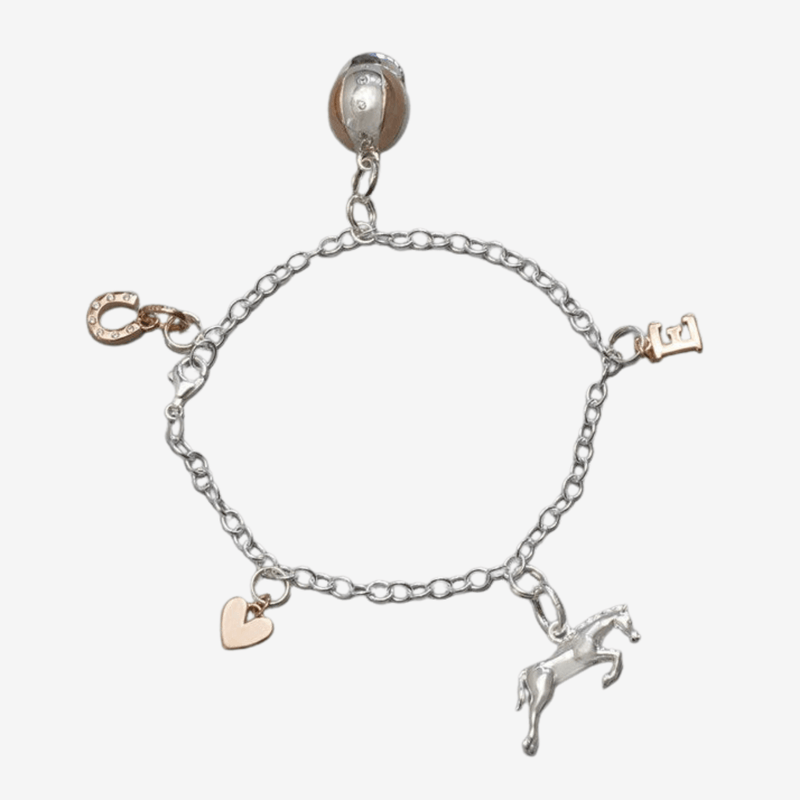 Sterling Silver Chain Charm Bracelet with Lobster Clasp - Gallop Guru