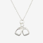 Sterling Silver Double Stirrup Charm Necklace