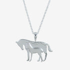 Sterling Silver Equestrian Mare and Foal Horse Necklace - Gallop Guru
