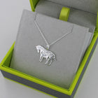 Sterling Silver Equestrian Mare and Foal Horse Necklace - Gallop Guru