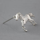 Sterling Silver Galloping Horse Brooch - Gallop Guru