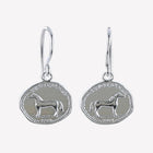 Sterling Silver Horse Coin Drop Earrings - Gallop Guru