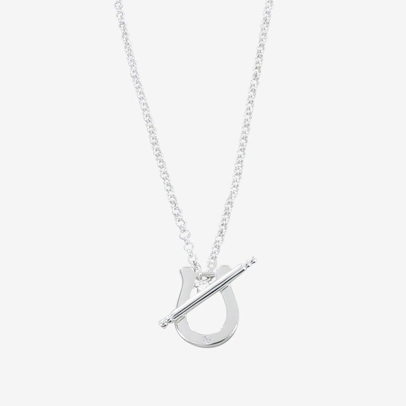 Sterling Silver Horseshoe and T Bar Classic Necklace - Gallop Guru