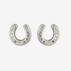 Sterling Silver Horseshoe Stud Earrings by Hiho Silver - Gallop Guru
