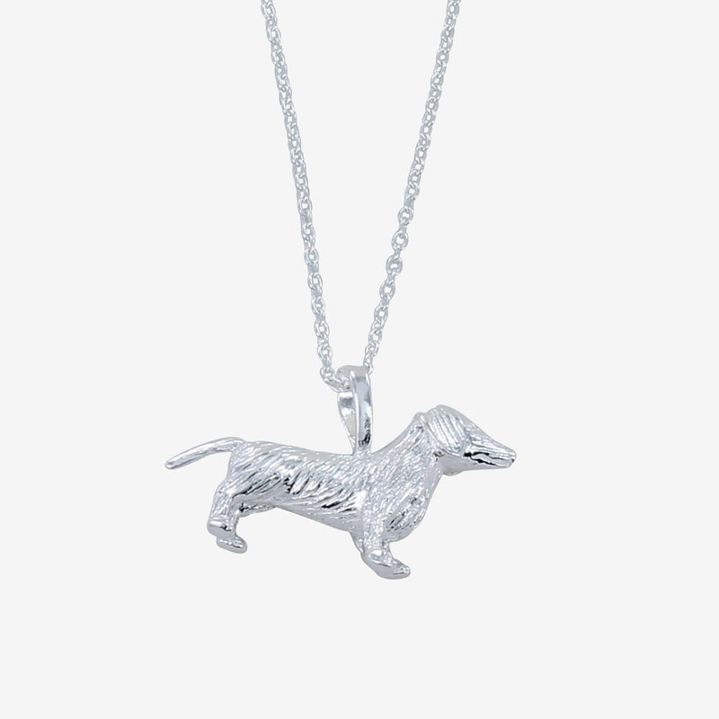 Sterling Silver Large Dachshund Dog Necklace - Gallop Guru