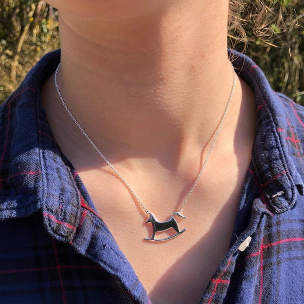 Large Rocking Horse Necklace | Sterling Silver | Gallop Guru