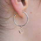 Sterling Silver Small Hoop Charm Earrings - Gallop Guru