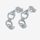 Sterling Silver Sparkly Snaffle Hoop Earrings by Gemma J - Gallop Guru