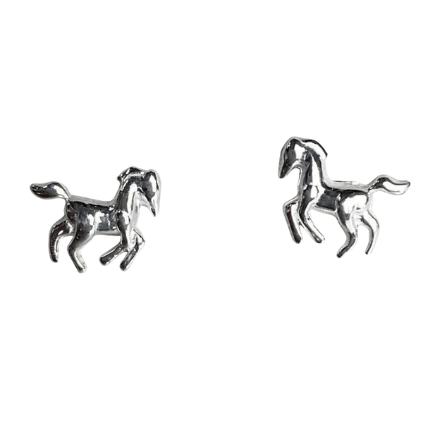 Sterling Silver Tiny Pony Stud Earrings - Gallop Guru
