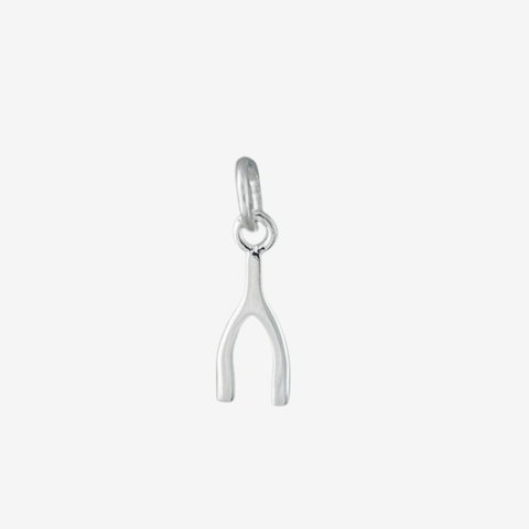 Jewellerybox Sterling Silver Large Wishbone Charm - 925 Silver, No Stone