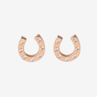 Sterling Silver with 14ct Rose Gold Sparkly Horseshoe Equestrian Earrings by Gemma J - Gallop Guru