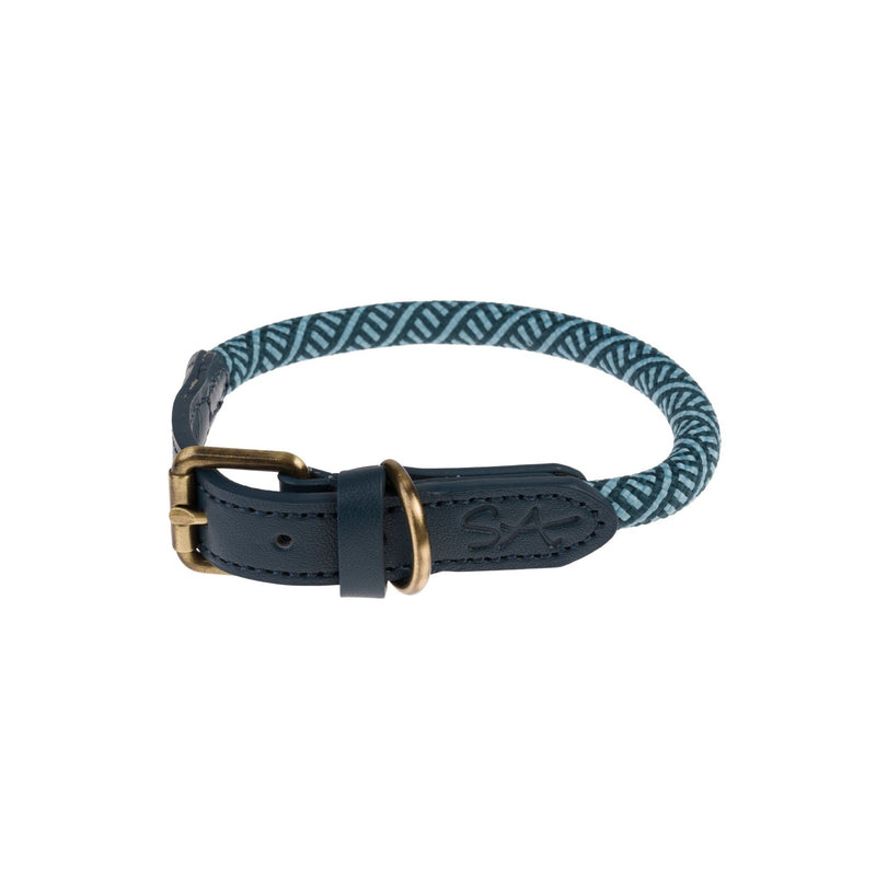 Teal Rope Style Dog Collar by Sophie Allport - Gallop Guru
