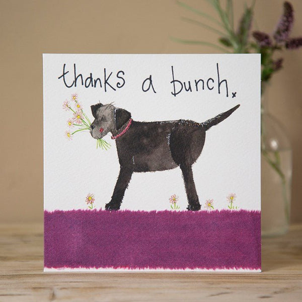 'Thanks a Bunch' Sparkle Dog Card by Alex Clark - Gallop Guru