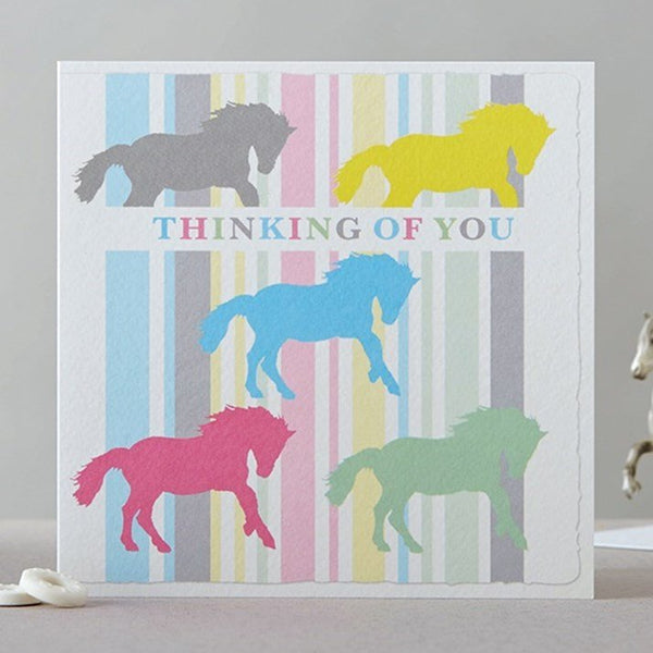 Thinking of You Pastel Horses Greeting Card - Gallop Guru