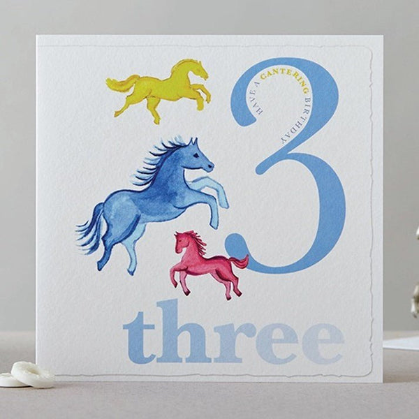 Three Horses Birthday Card - Gallop Guru