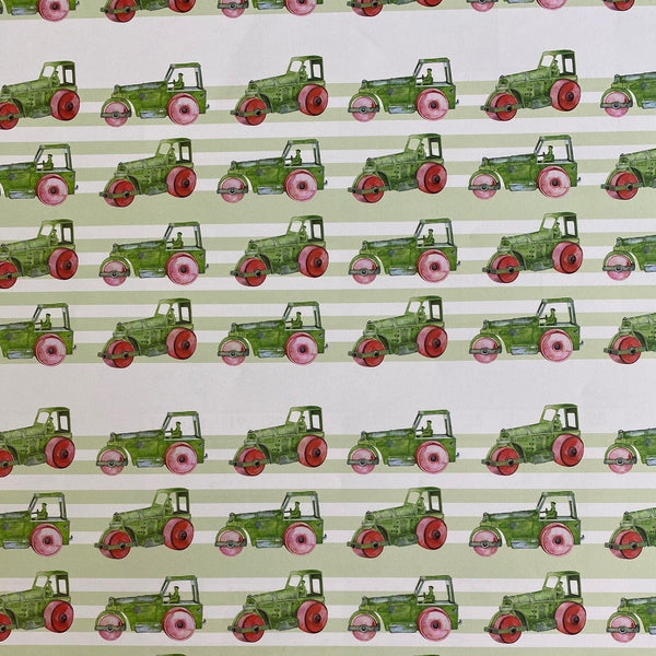 Tractor or Steam Roller Wrapping Paper - Gallop Guru