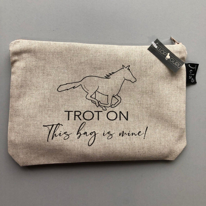 "Trot on" Equestrian Linen Makeup Bag - Gallop Guru