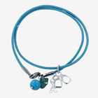 Turquoise Leather and Sterling Silver Stirrup Charm Bracelet - Gallop Guru