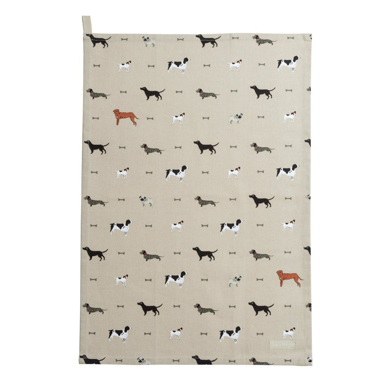 Woof Dog Design Cotton Tea Towel by Sophie Allport - Gallop Guru